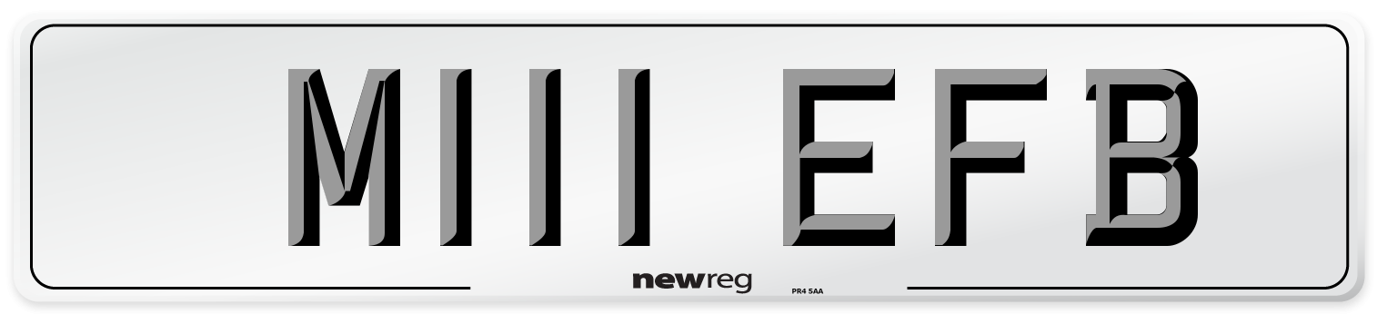 M111 EFB Number Plate from New Reg